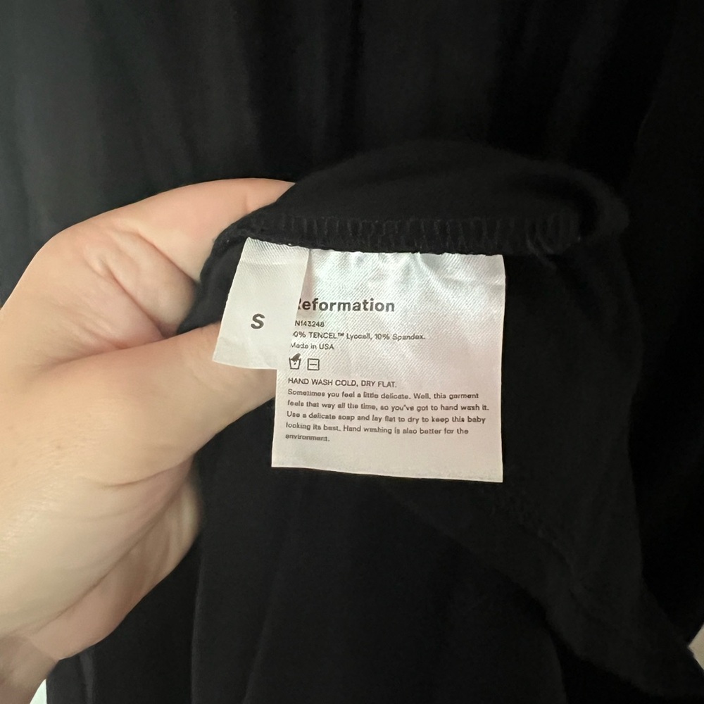 Reformation Rou Midi Fit & Flare Dress – Size Small, Classic Black - Picture 7 of 8